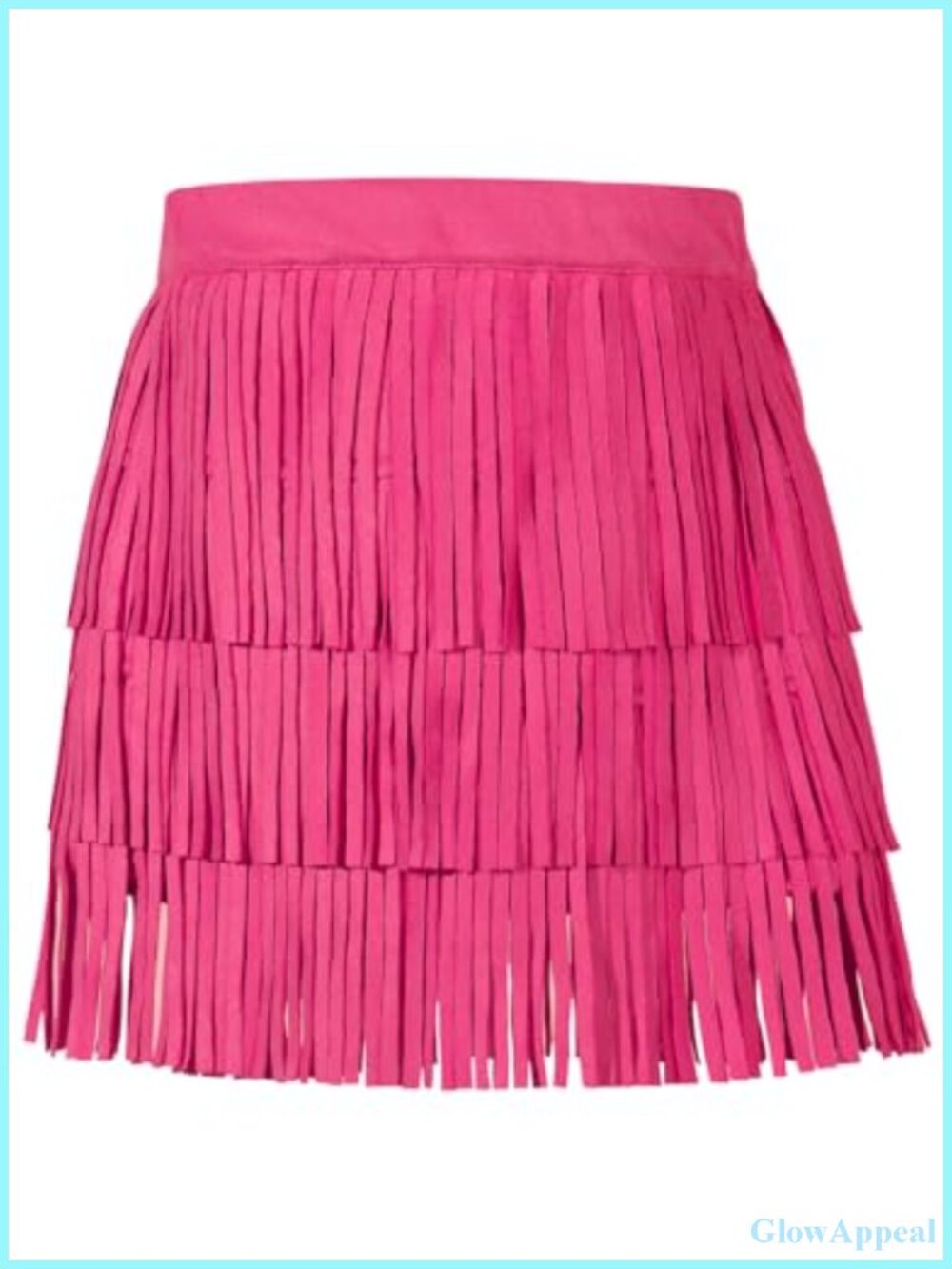 Suede Fringe Skirt Boho Tassel Layered Ruffle Skirt